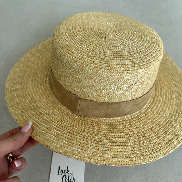 NWT Lack Of Color Spencer Boater Straw Hat w/ Suede Band - Picture 9 of 11